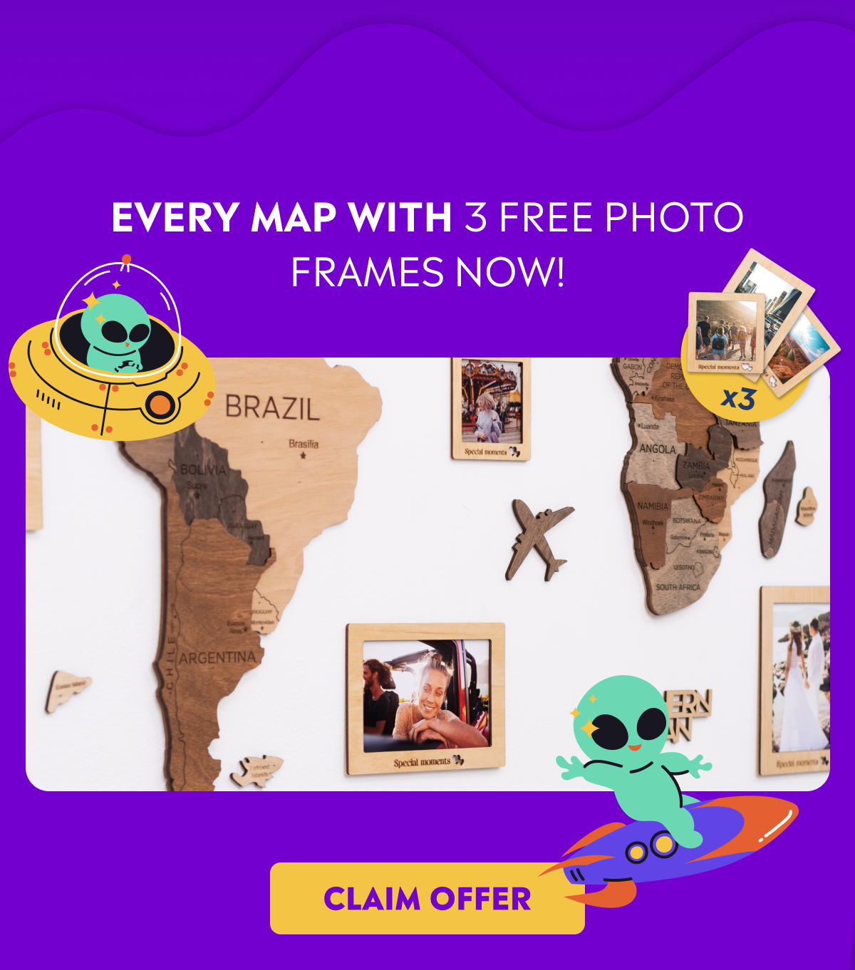 Claim 3 Free Photo Frames with every Map