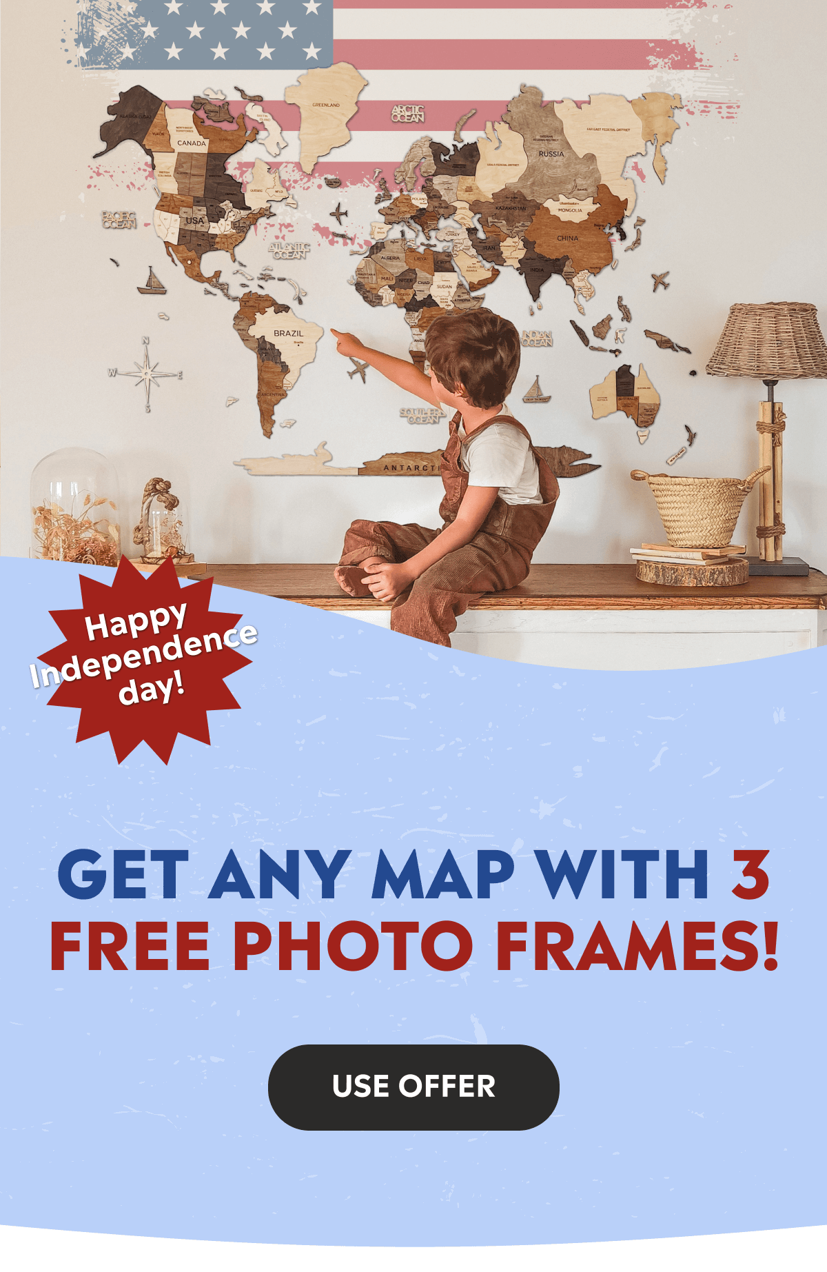 Get any map with 3 Free Photo Frames