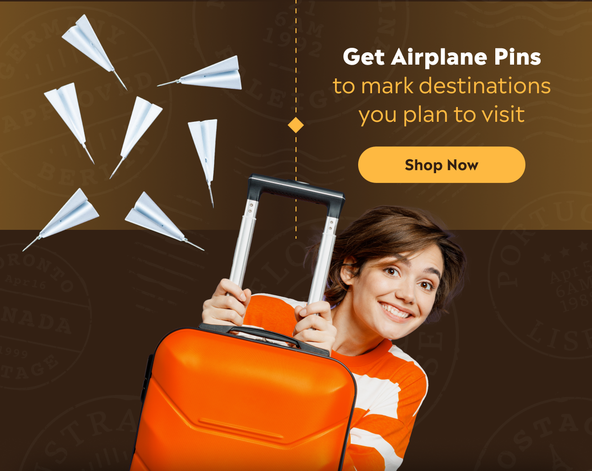 Get a Map with Airplane Pins