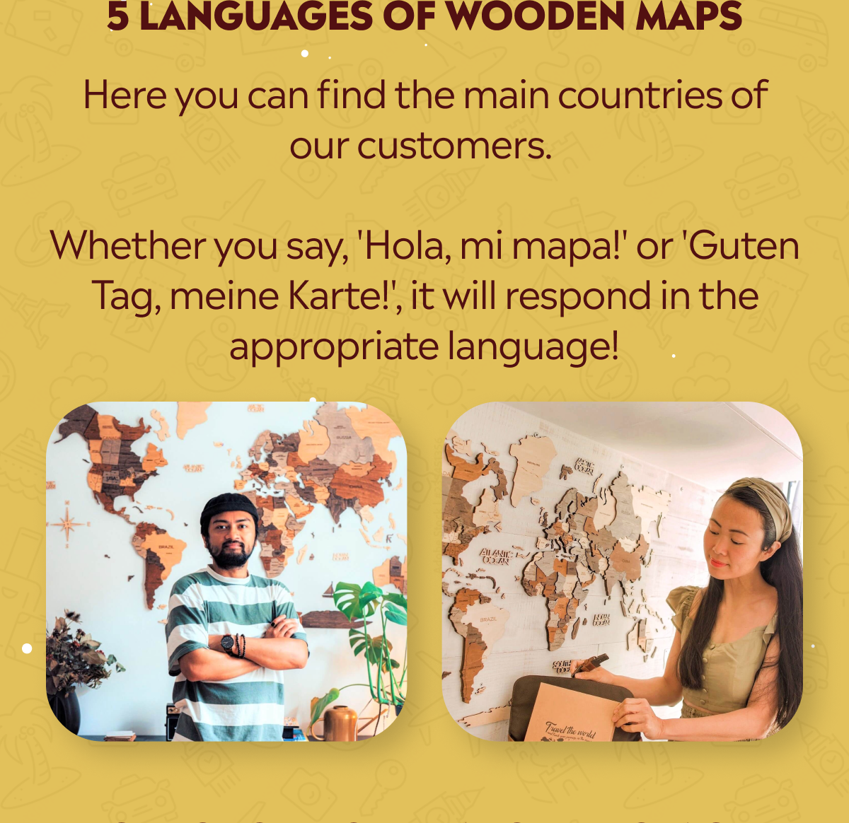 5 languages of wooden maps