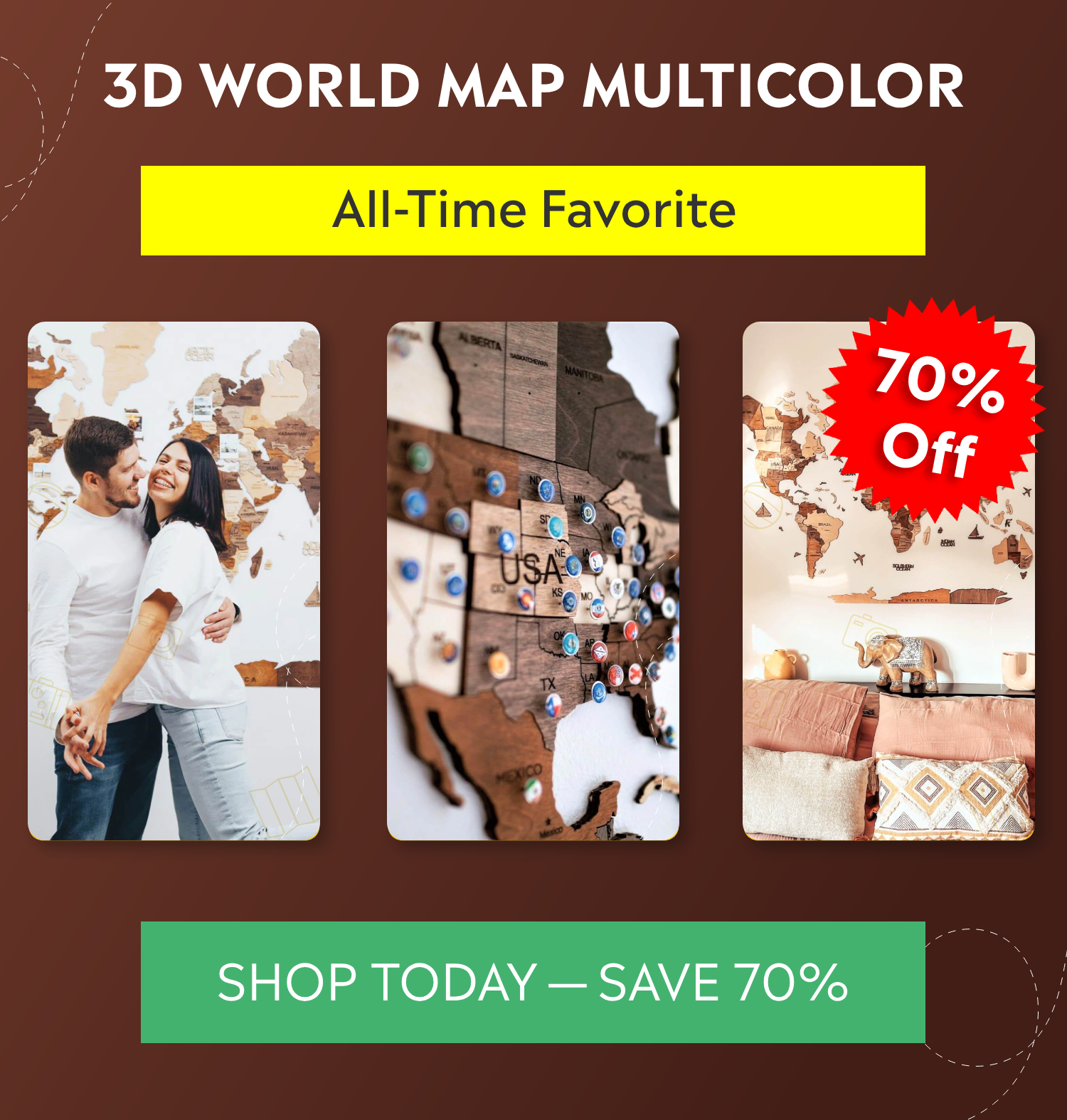 Shop Multicolor World Map Edition