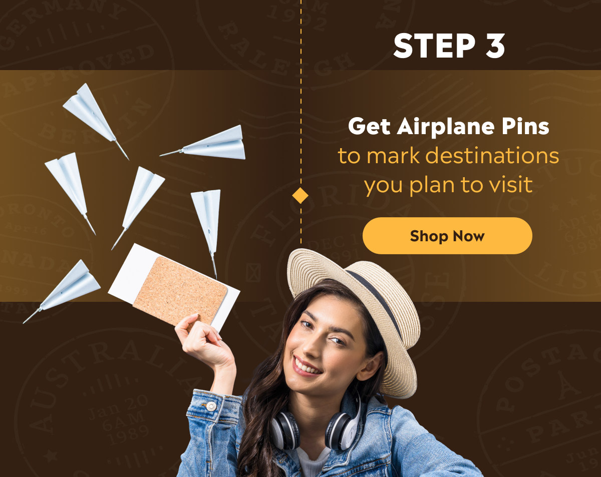 Get a Map with Airplane Pins