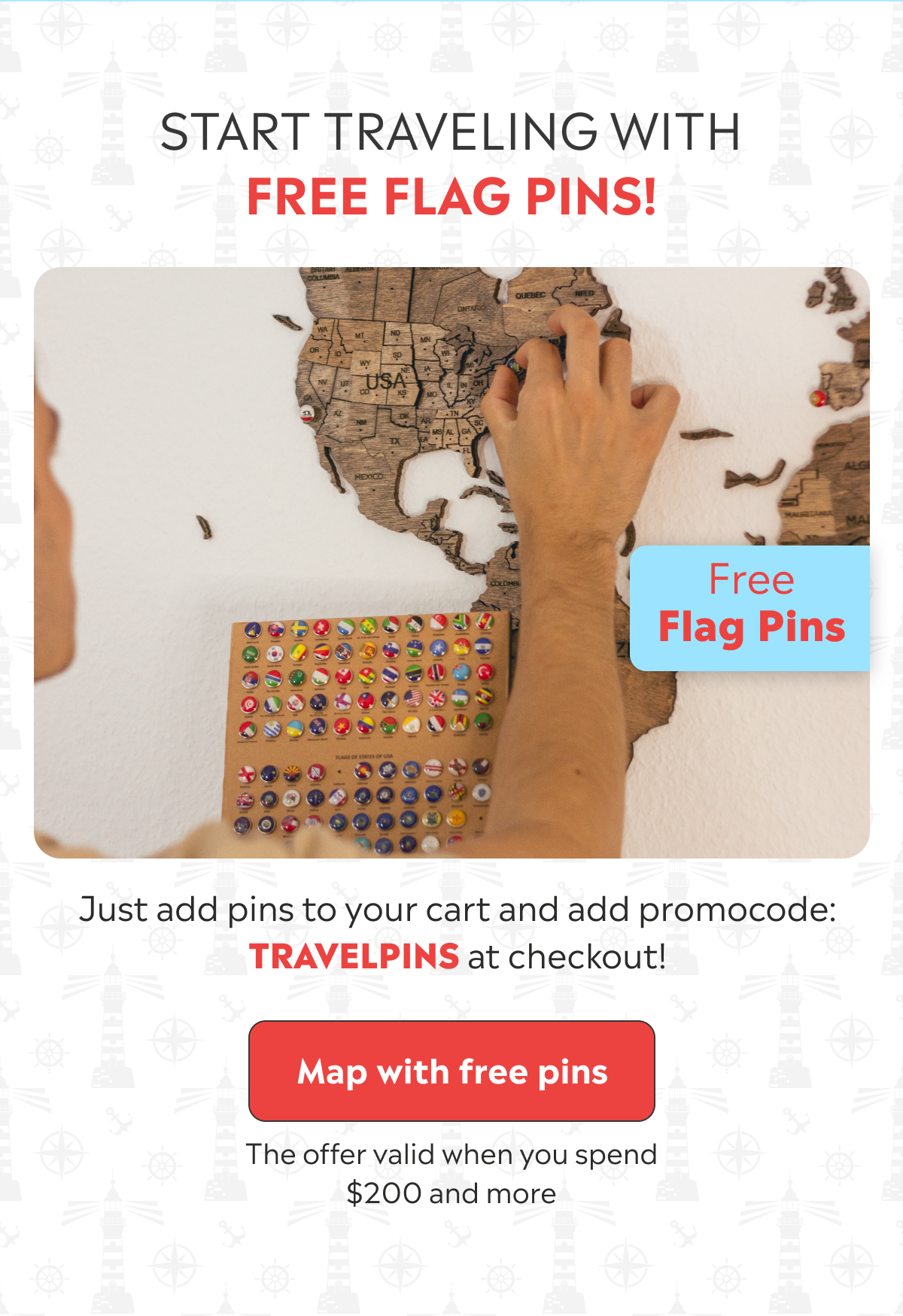 Start Traveling with Free Flag Pins