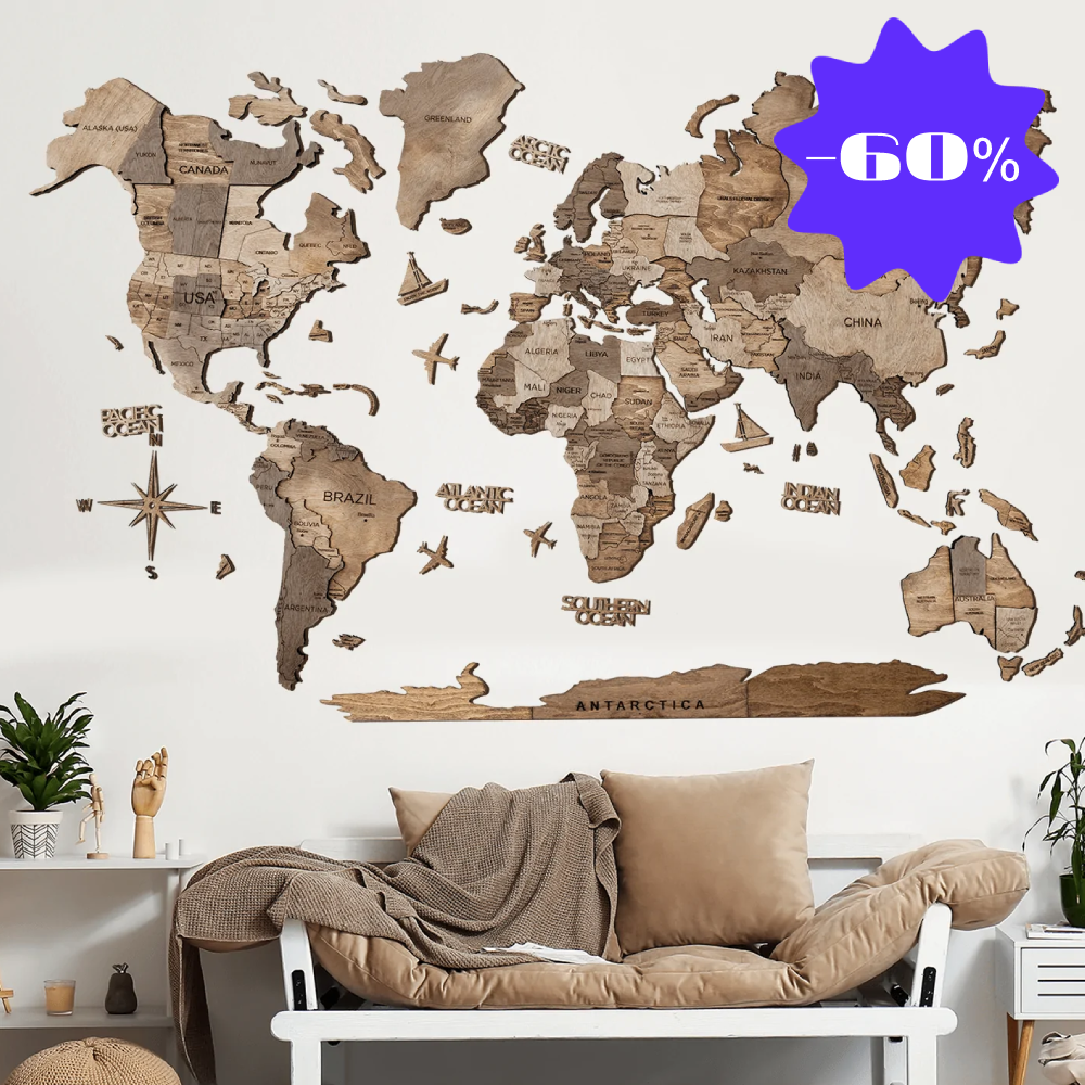 3D Wooden Map Terra