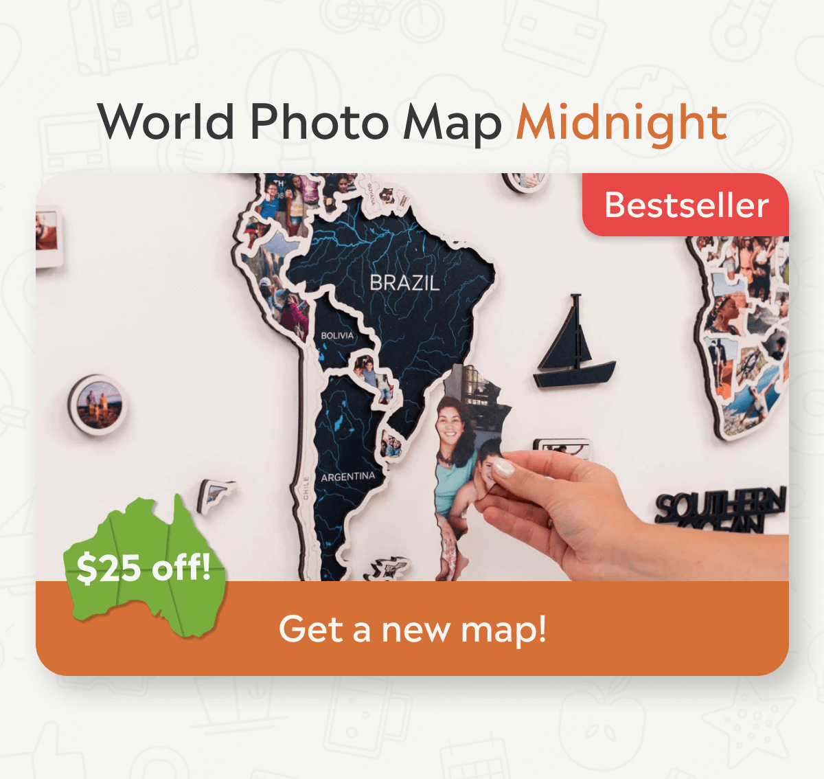 World Photo Map Midnight