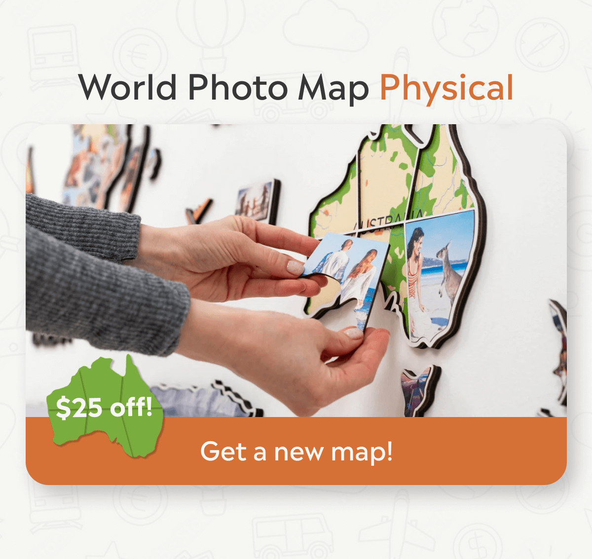 World Photo Map Physical