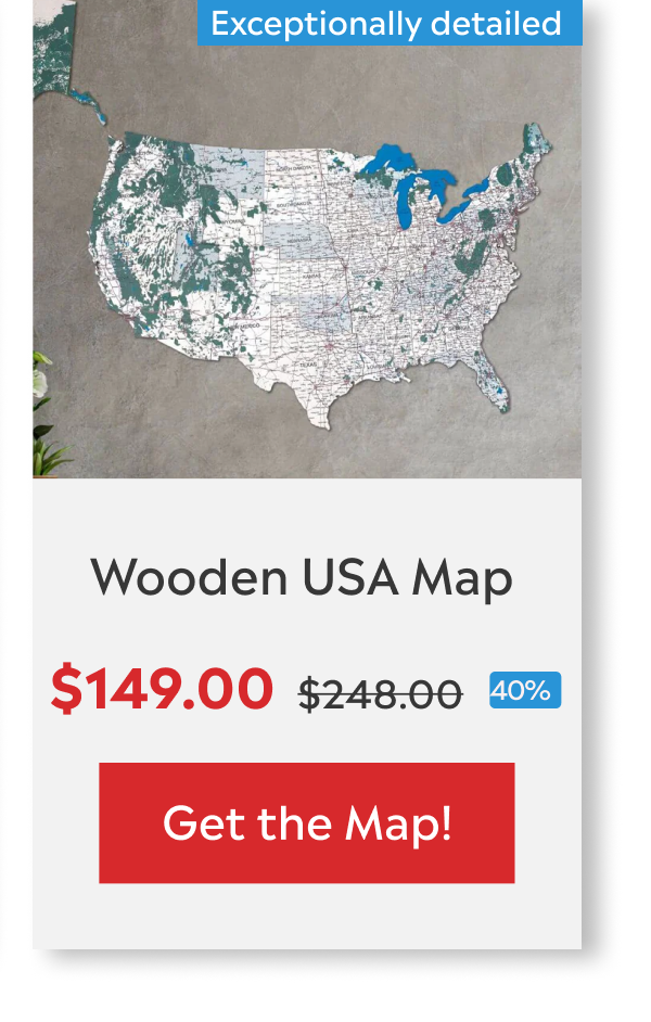 Wooden USA Map