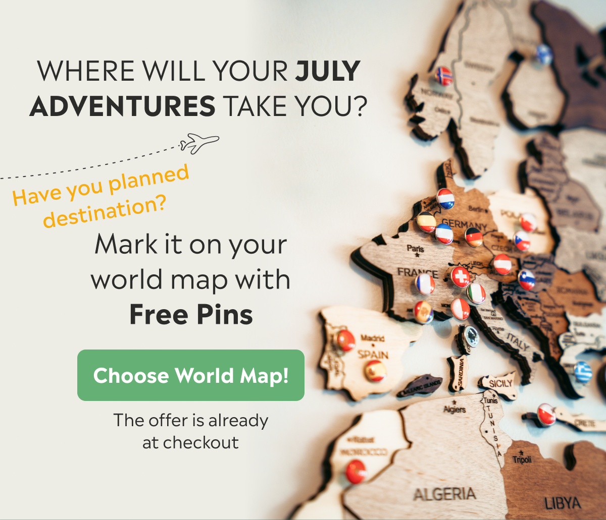 Get Free Pins to Mark Destinations