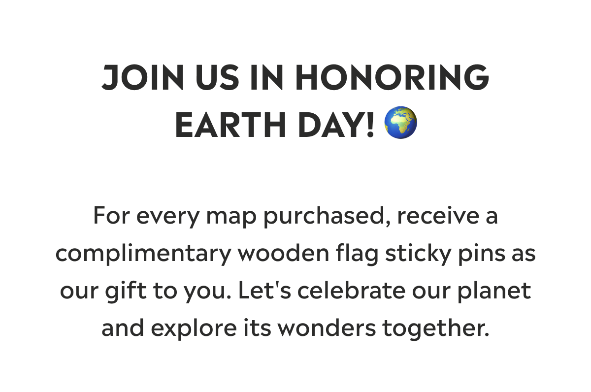 For every map — free wooden sticky pins as a gift 