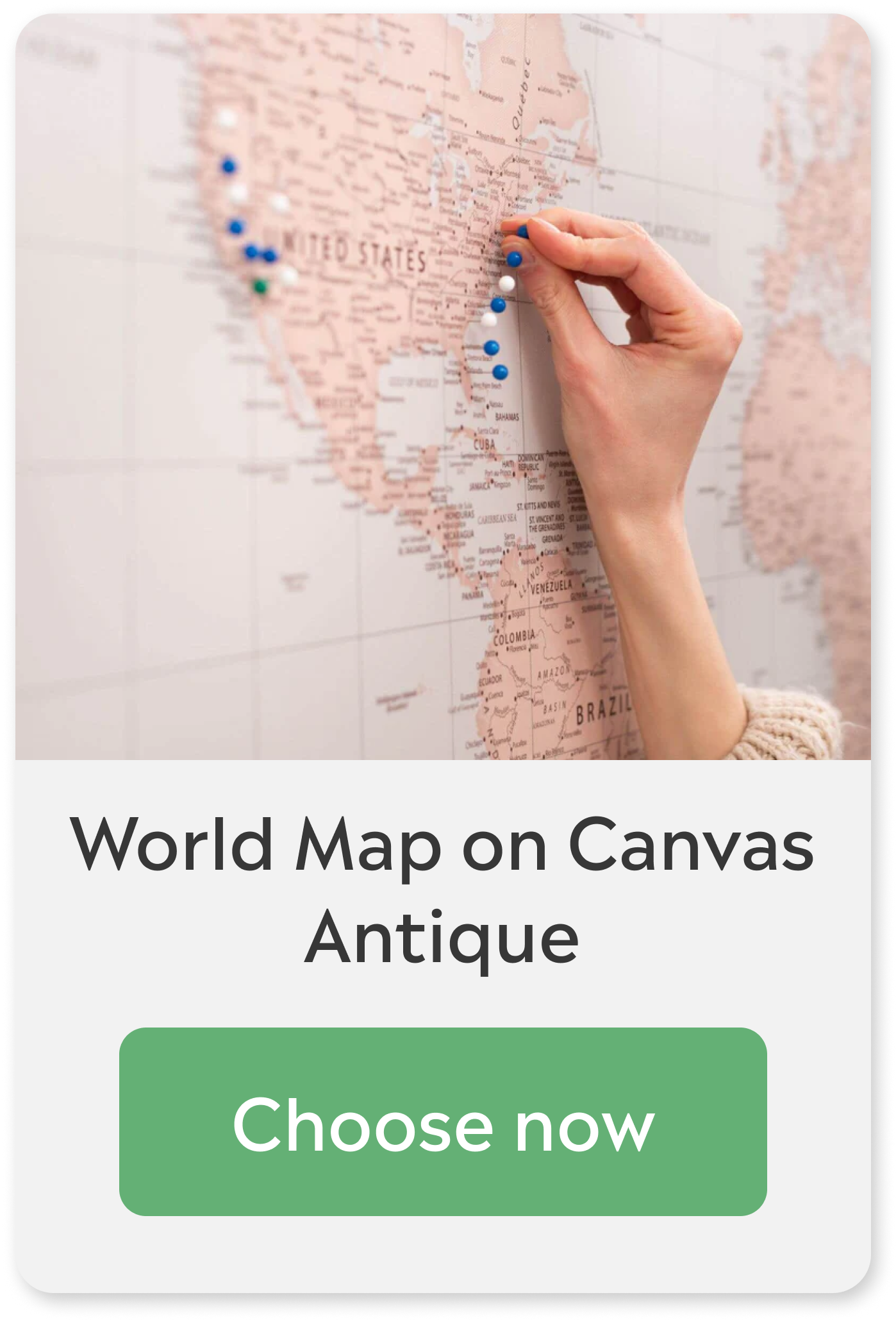 World Map on Canvas - Antique