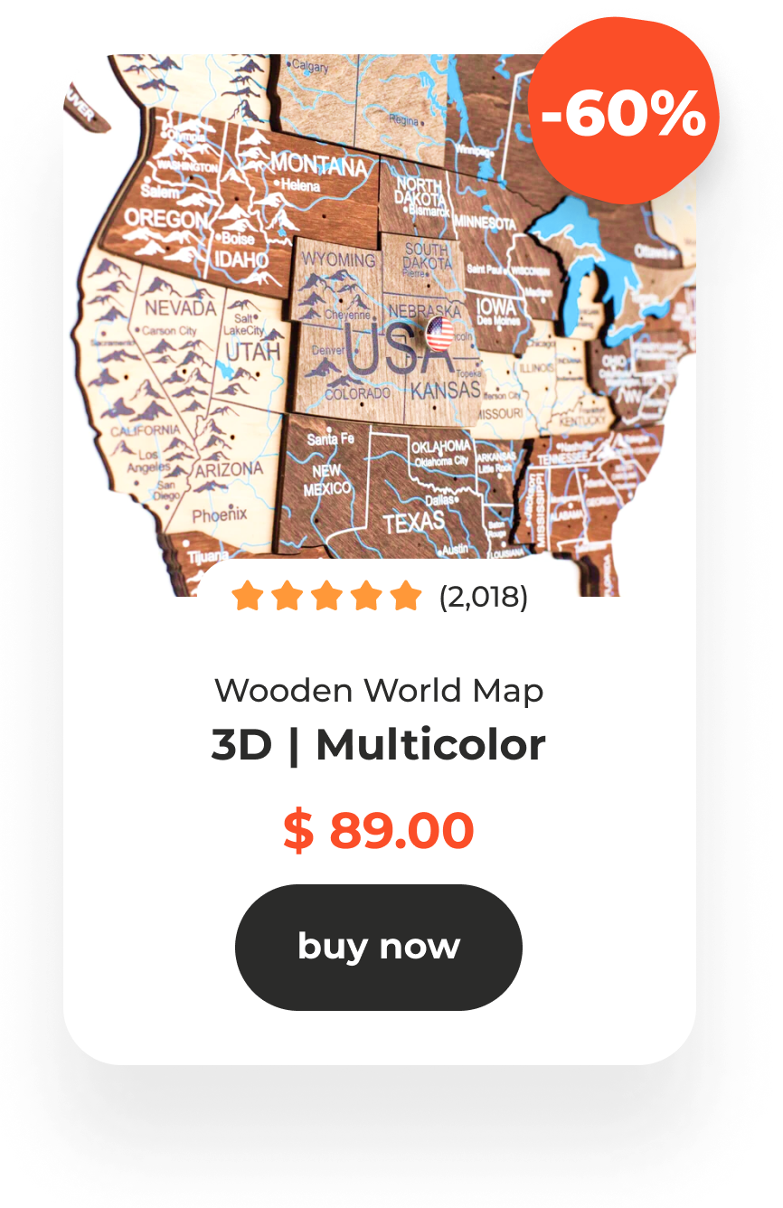 3D World Map Multicolor